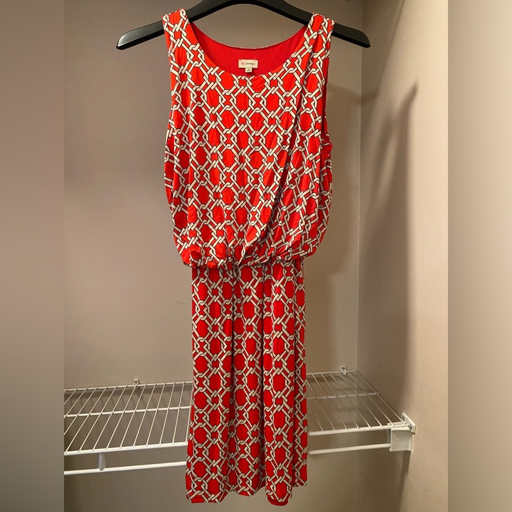 Cremieux sleeveless lined dress with elastic waist and straight skirt size XS